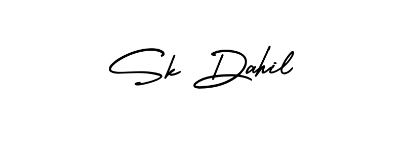 Design your own signature with our free online signature maker. With this signature software, you can create a handwritten (AmerikaSignatureDemo-Regular) signature for name Sk Dahil. Sk Dahil signature style 3 images and pictures png
