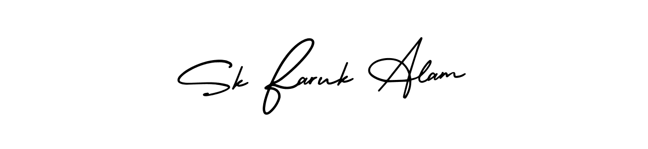 How to make Sk Faruk Alam name signature. Use AmerikaSignatureDemo-Regular style for creating short signs online. This is the latest handwritten sign. Sk Faruk Alam signature style 3 images and pictures png