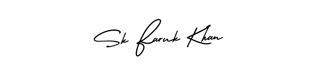 Make a beautiful signature design for name Sk Faruk Khan. With this signature (AmerikaSignatureDemo-Regular) style, you can create a handwritten signature for free. Sk Faruk Khan signature style 3 images and pictures png