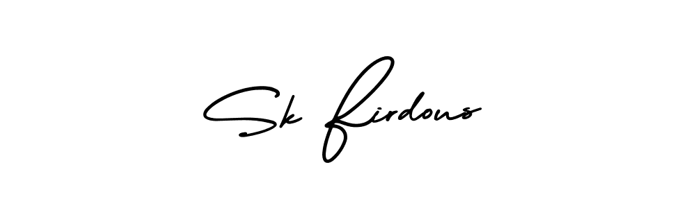 You should practise on your own different ways (AmerikaSignatureDemo-Regular) to write your name (Sk Firdous) in signature. don't let someone else do it for you. Sk Firdous signature style 3 images and pictures png