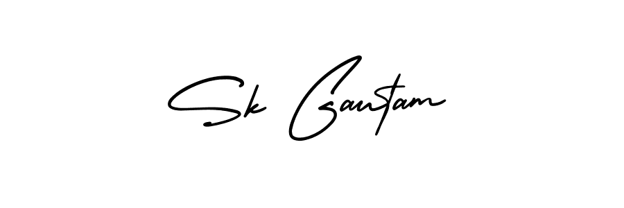 Make a beautiful signature design for name Sk Gautam. With this signature (AmerikaSignatureDemo-Regular) style, you can create a handwritten signature for free. Sk Gautam signature style 3 images and pictures png