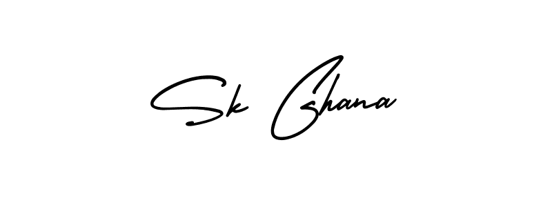 Make a beautiful signature design for name Sk Ghana. With this signature (AmerikaSignatureDemo-Regular) style, you can create a handwritten signature for free. Sk Ghana signature style 3 images and pictures png