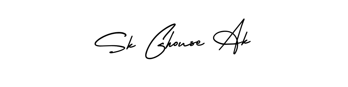 You should practise on your own different ways (AmerikaSignatureDemo-Regular) to write your name (Sk Ghouse Ak) in signature. don't let someone else do it for you. Sk Ghouse Ak signature style 3 images and pictures png