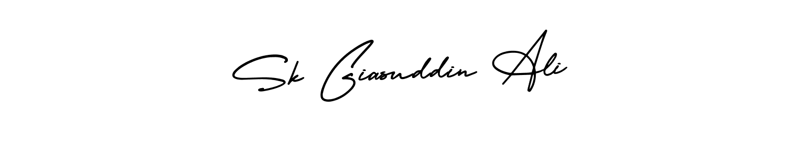 How to make Sk Giasuddin Ali name signature. Use AmerikaSignatureDemo-Regular style for creating short signs online. This is the latest handwritten sign. Sk Giasuddin Ali signature style 3 images and pictures png