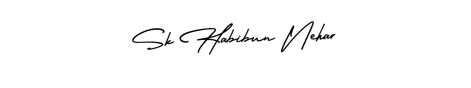 Also You can easily find your signature by using the search form. We will create Sk Habibun Nehar name handwritten signature images for you free of cost using AmerikaSignatureDemo-Regular sign style. Sk Habibun Nehar signature style 3 images and pictures png
