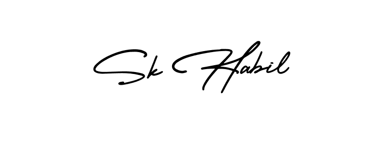 It looks lik you need a new signature style for name Sk Habil. Design unique handwritten (AmerikaSignatureDemo-Regular) signature with our free signature maker in just a few clicks. Sk Habil signature style 3 images and pictures png