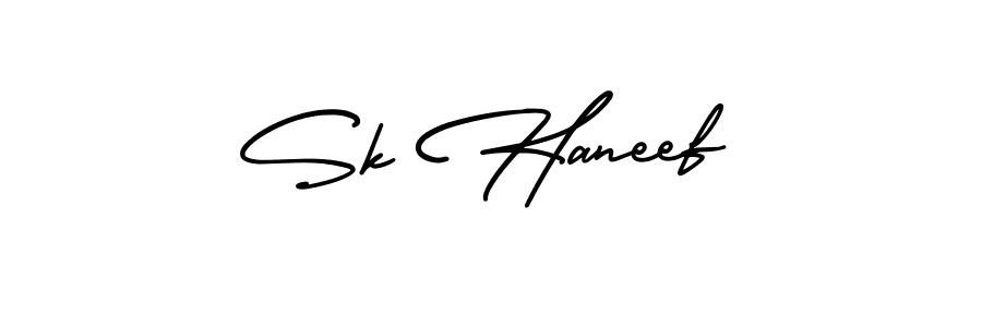 The best way (AmerikaSignatureDemo-Regular) to make a short signature is to pick only two or three words in your name. The name Sk Haneef include a total of six letters. For converting this name. Sk Haneef signature style 3 images and pictures png