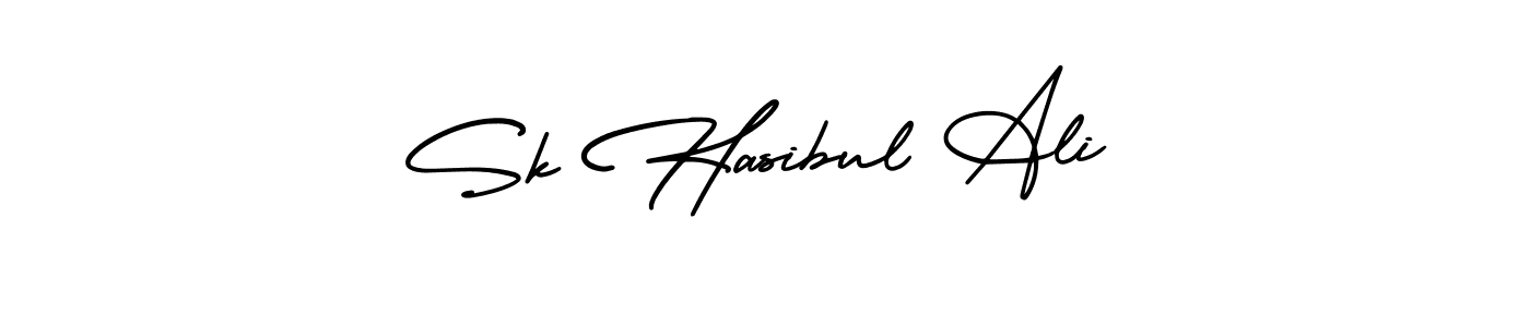 Also You can easily find your signature by using the search form. We will create Sk Hasibul Ali name handwritten signature images for you free of cost using AmerikaSignatureDemo-Regular sign style. Sk Hasibul Ali signature style 3 images and pictures png