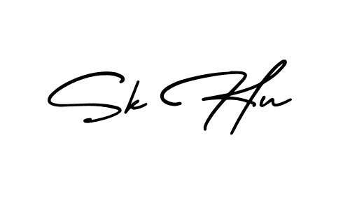 It looks lik you need a new signature style for name Sk Hu. Design unique handwritten (AmerikaSignatureDemo-Regular) signature with our free signature maker in just a few clicks. Sk Hu signature style 3 images and pictures png