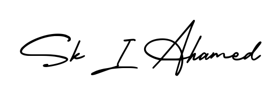Get an exclusive digital autograph for Sk I Ahamed. The AmerikaSignatureDemo-Regular typeface captures the charm of real penmanship on paper. Sk I Ahamed signature style 3 images and pictures png