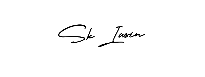 Design your own signature with our free online signature maker. With this signature software, you can create a handwritten (AmerikaSignatureDemo-Regular) signature for name Sk Iasin. Sk Iasin signature style 3 images and pictures png