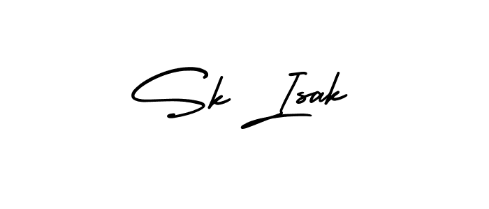 Also You can easily find your signature by using the search form. We will create Sk Isak name handwritten signature images for you free of cost using AmerikaSignatureDemo-Regular sign style. Sk Isak signature style 3 images and pictures png