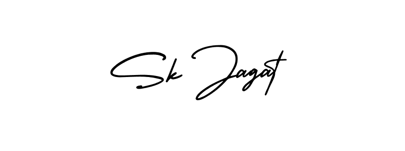 How to make Sk Jagat signature? AmerikaSignatureDemo-Regular is a professional autograph style. Create handwritten signature for Sk Jagat name. Sk Jagat signature style 3 images and pictures png