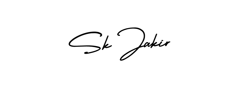 Make a beautiful signature design for name Sk Jakir. With this signature (AmerikaSignatureDemo-Regular) style, you can create a handwritten signature for free. Sk Jakir signature style 3 images and pictures png