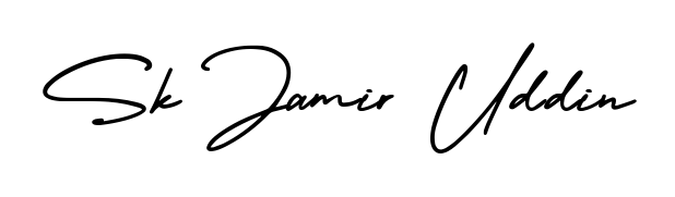 Designed for modern professionals: Sk Jamir Uddin name signature crafted with AmerikaSignatureDemo-Regular script. Ready for digital PDF workflows. Sk Jamir Uddin signature style 3 images and pictures png