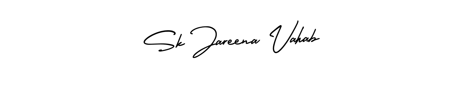 if you are searching for the best signature style for your name Sk Jareena Vahab. so please give up your signature search. here we have designed multiple signature styles  using AmerikaSignatureDemo-Regular. Sk Jareena Vahab signature style 3 images and pictures png