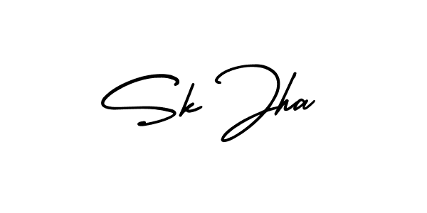 if you are searching for the best signature style for your name Sk Jha. so please give up your signature search. here we have designed multiple signature styles  using AmerikaSignatureDemo-Regular. Sk Jha signature style 3 images and pictures png