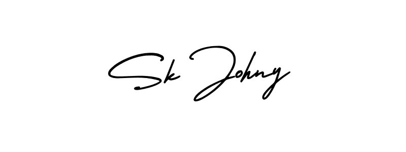 How to Draw Sk Johny signature style? AmerikaSignatureDemo-Regular is a latest design signature styles for name Sk Johny. Sk Johny signature style 3 images and pictures png