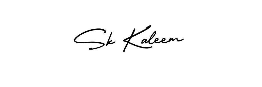 Sk Kaleem stylish signature style. Best Handwritten Sign (AmerikaSignatureDemo-Regular) for my name. Handwritten Signature Collection Ideas for my name Sk Kaleem. Sk Kaleem signature style 3 images and pictures png