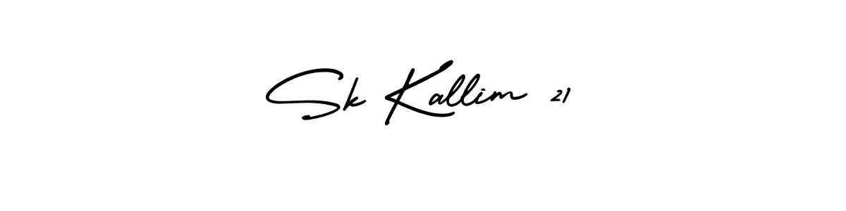 How to make Sk Kallim 21 name signature. Use AmerikaSignatureDemo-Regular style for creating short signs online. This is the latest handwritten sign. Sk Kallim 21 signature style 3 images and pictures png