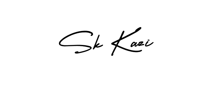 How to make Sk Kazi name signature. Use AmerikaSignatureDemo-Regular style for creating short signs online. This is the latest handwritten sign. Sk Kazi signature style 3 images and pictures png