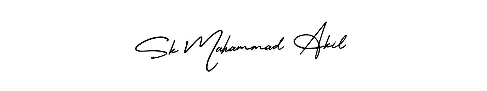 How to make Sk Mahammad Akil name signature. Use AmerikaSignatureDemo-Regular style for creating short signs online. This is the latest handwritten sign. Sk Mahammad Akil signature style 3 images and pictures png