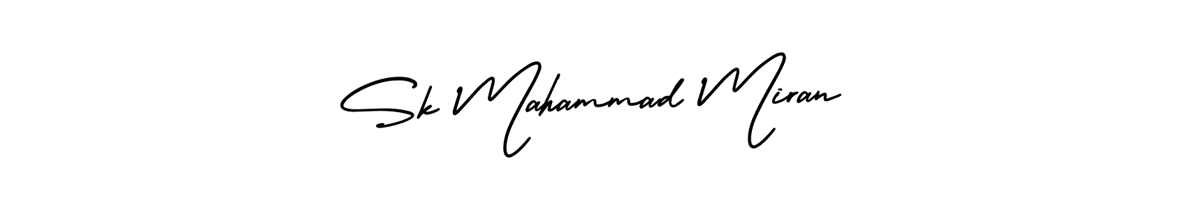 You should practise on your own different ways (AmerikaSignatureDemo-Regular) to write your name (Sk Mahammad Miran) in signature. don't let someone else do it for you. Sk Mahammad Miran signature style 3 images and pictures png