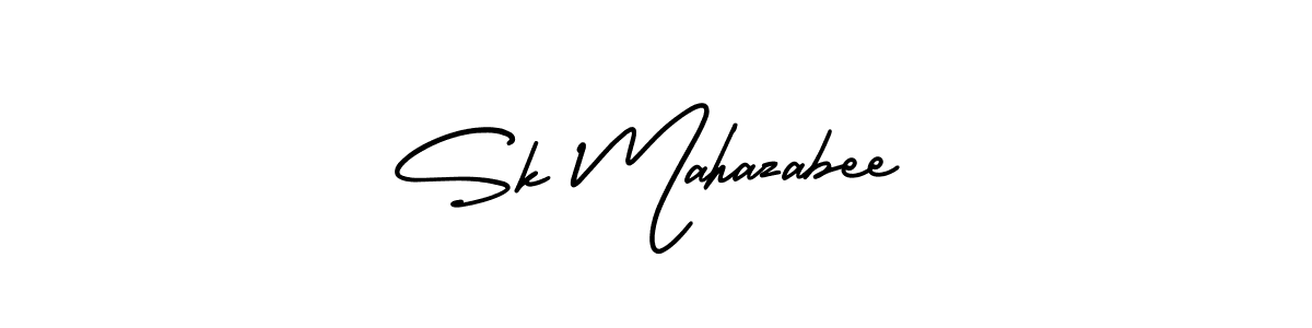 Make a beautiful signature design for name Sk Mahazabee. With this signature (AmerikaSignatureDemo-Regular) style, you can create a handwritten signature for free. Sk Mahazabee signature style 3 images and pictures png