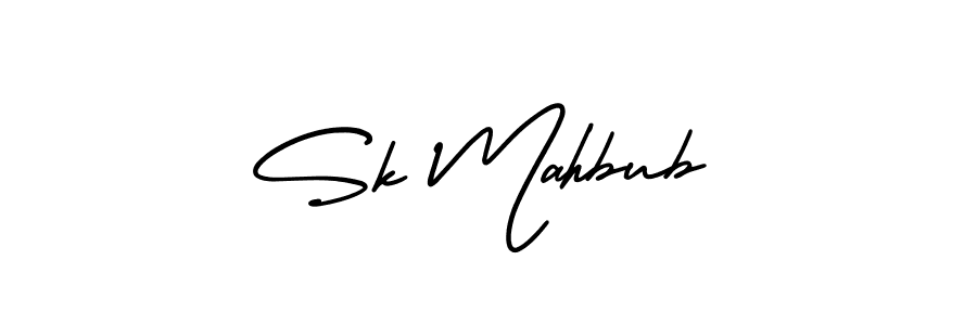 Design your own signature with our free online signature maker. With this signature software, you can create a handwritten (AmerikaSignatureDemo-Regular) signature for name Sk Mahbub. Sk Mahbub signature style 3 images and pictures png