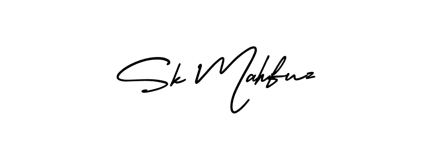 The best way (AmerikaSignatureDemo-Regular) to make a short signature is to pick only two or three words in your name. The name Sk Mahfuz include a total of six letters. For converting this name. Sk Mahfuz signature style 3 images and pictures png