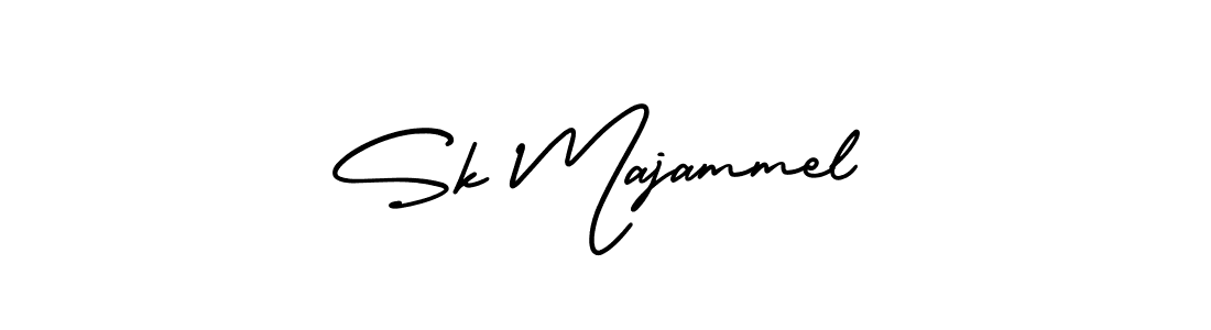 You should practise on your own different ways (AmerikaSignatureDemo-Regular) to write your name (Sk Majammel) in signature. don't let someone else do it for you. Sk Majammel signature style 3 images and pictures png