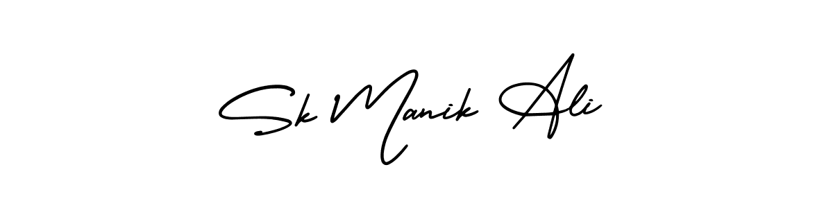 if you are searching for the best signature style for your name Sk Manik Ali. so please give up your signature search. here we have designed multiple signature styles  using AmerikaSignatureDemo-Regular. Sk Manik Ali signature style 3 images and pictures png