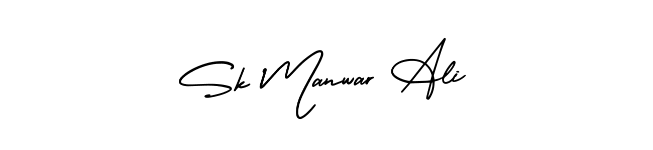 Make a beautiful signature design for name Sk Manwar Ali. With this signature (AmerikaSignatureDemo-Regular) style, you can create a handwritten signature for free. Sk Manwar Ali signature style 3 images and pictures png