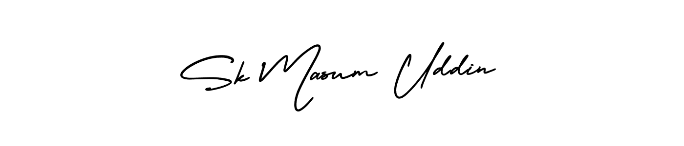 Create a beautiful signature design for name Sk Masum Uddin. With this signature (AmerikaSignatureDemo-Regular) fonts, you can make a handwritten signature for free. Sk Masum Uddin signature style 3 images and pictures png