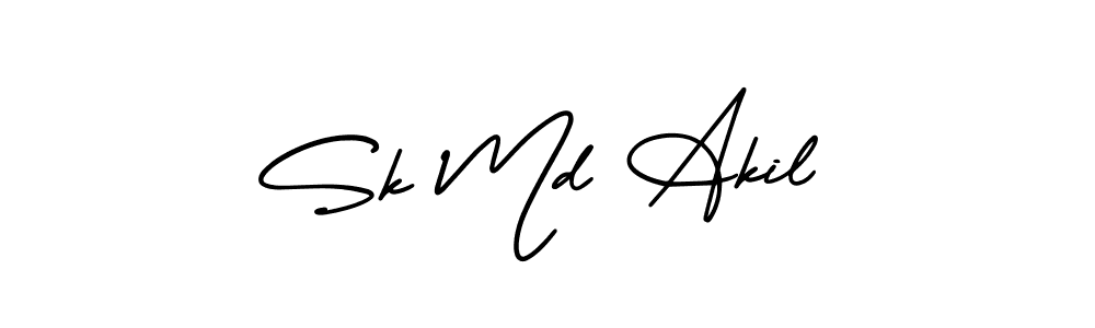 Create a beautiful signature design for name Sk Md Akil. With this signature (AmerikaSignatureDemo-Regular) fonts, you can make a handwritten signature for free. Sk Md Akil signature style 3 images and pictures png