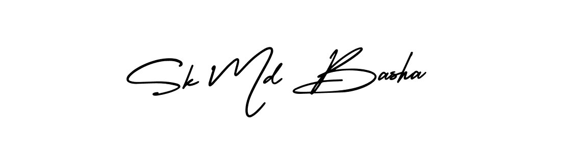 Create a beautiful signature design for name Sk Md Basha. With this signature (AmerikaSignatureDemo-Regular) fonts, you can make a handwritten signature for free. Sk Md Basha signature style 3 images and pictures png