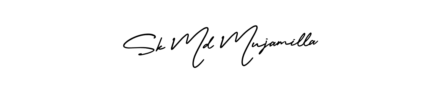 Create a beautiful signature design for name Sk Md Mujamilla. With this signature (AmerikaSignatureDemo-Regular) fonts, you can make a handwritten signature for free. Sk Md Mujamilla signature style 3 images and pictures png