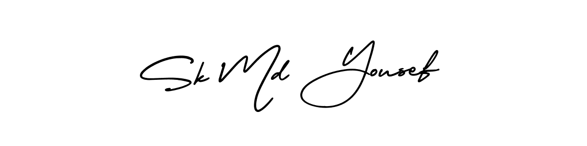 if you are searching for the best signature style for your name Sk Md Yousef. so please give up your signature search. here we have designed multiple signature styles  using AmerikaSignatureDemo-Regular. Sk Md Yousef signature style 3 images and pictures png