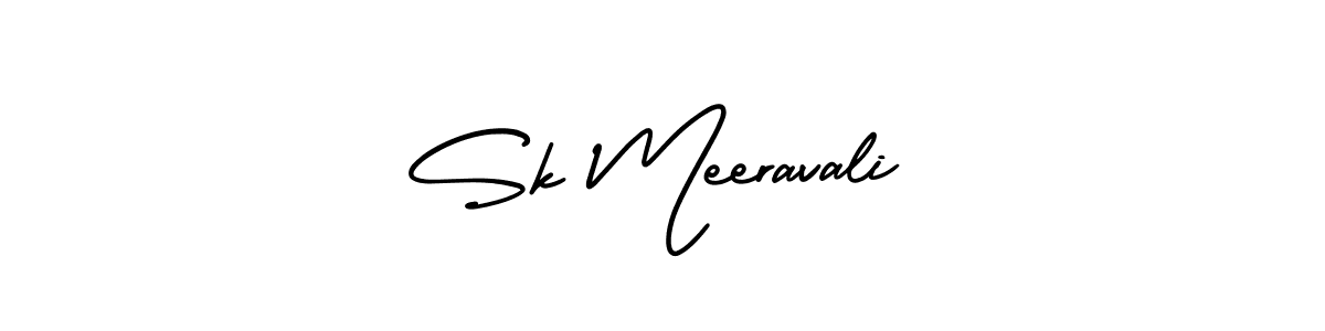 You should practise on your own different ways (AmerikaSignatureDemo-Regular) to write your name (Sk Meeravali) in signature. don't let someone else do it for you. Sk Meeravali signature style 3 images and pictures png