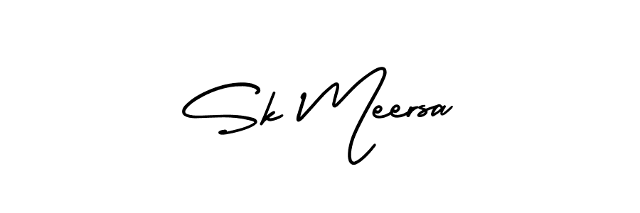 Design your own signature with our free online signature maker. With this signature software, you can create a handwritten (AmerikaSignatureDemo-Regular) signature for name Sk Meersa. Sk Meersa signature style 3 images and pictures png