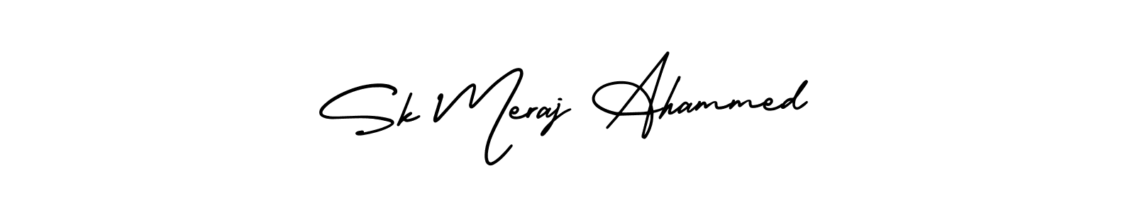 How to make Sk Meraj Ahammed name signature. Use AmerikaSignatureDemo-Regular style for creating short signs online. This is the latest handwritten sign. Sk Meraj Ahammed signature style 3 images and pictures png