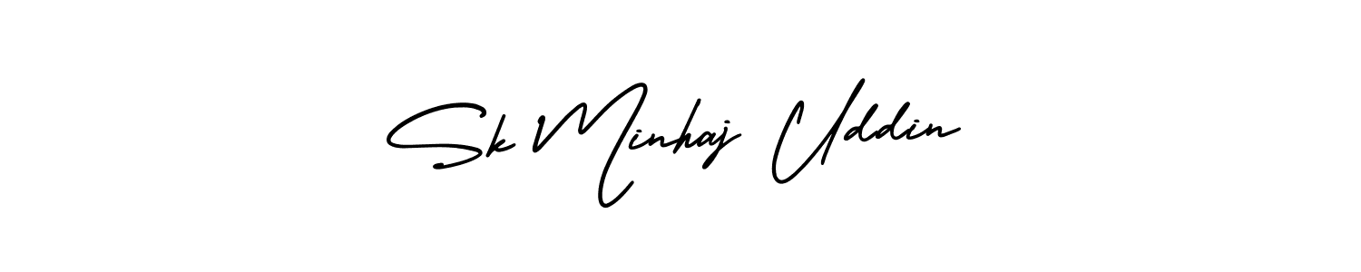 Use a signature maker to create a handwritten signature online. With this signature software, you can design (AmerikaSignatureDemo-Regular) your own signature for name Sk Minhaj Uddin. Sk Minhaj Uddin signature style 3 images and pictures png