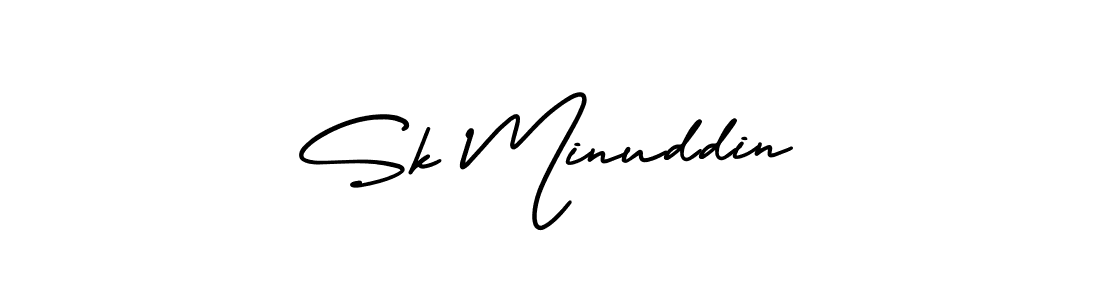 You should practise on your own different ways (AmerikaSignatureDemo-Regular) to write your name (Sk Minuddin) in signature. don't let someone else do it for you. Sk Minuddin signature style 3 images and pictures png