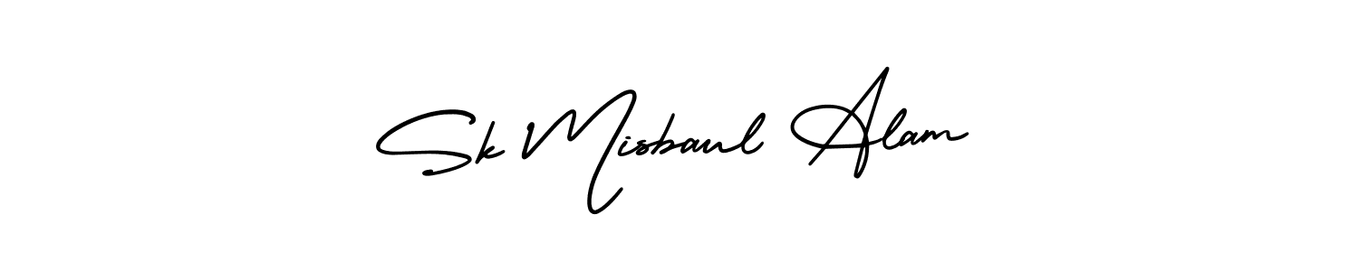 You should practise on your own different ways (AmerikaSignatureDemo-Regular) to write your name (Sk Misbaul Alam) in signature. don't let someone else do it for you. Sk Misbaul Alam signature style 3 images and pictures png