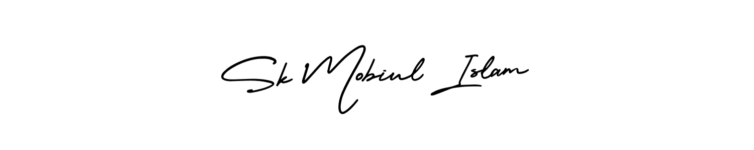 Use a signature maker to create a handwritten signature online. With this signature software, you can design (AmerikaSignatureDemo-Regular) your own signature for name Sk Mobiul Islam. Sk Mobiul Islam signature style 3 images and pictures png