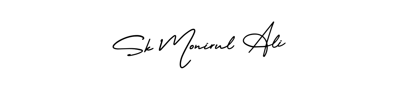 if you are searching for the best signature style for your name Sk Monirul Ali. so please give up your signature search. here we have designed multiple signature styles  using AmerikaSignatureDemo-Regular. Sk Monirul Ali signature style 3 images and pictures png