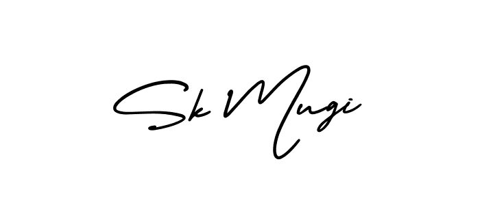 How to make Sk Mugi signature? AmerikaSignatureDemo-Regular is a professional autograph style. Create handwritten signature for Sk Mugi name. Sk Mugi signature style 3 images and pictures png