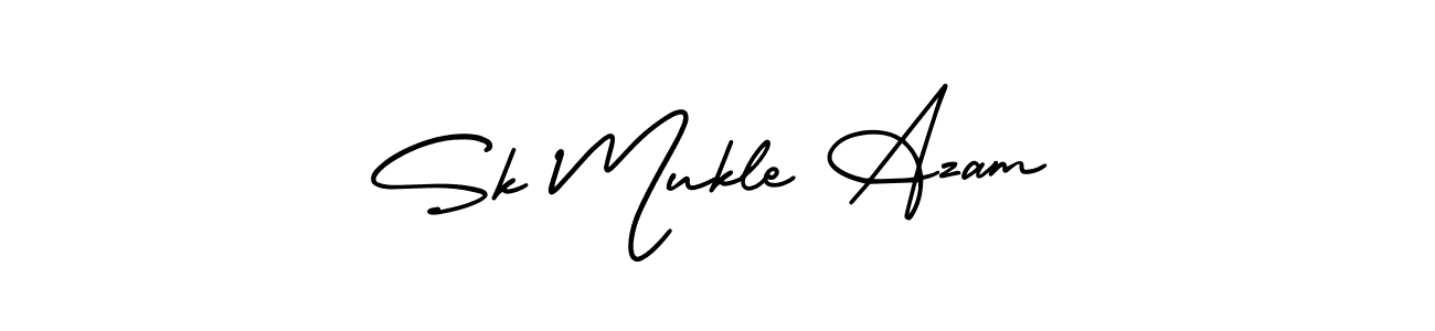 Sk Mukle Azam stylish signature style. Best Handwritten Sign (AmerikaSignatureDemo-Regular) for my name. Handwritten Signature Collection Ideas for my name Sk Mukle Azam. Sk Mukle Azam signature style 3 images and pictures png