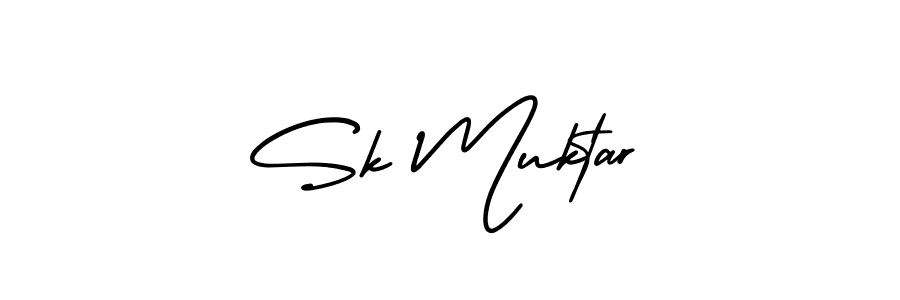 Make a beautiful signature design for name Sk Muktar. With this signature (AmerikaSignatureDemo-Regular) style, you can create a handwritten signature for free. Sk Muktar signature style 3 images and pictures png