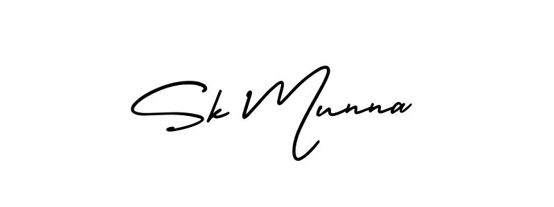 Sk Munna stylish signature style. Best Handwritten Sign (AmerikaSignatureDemo-Regular) for my name. Handwritten Signature Collection Ideas for my name Sk Munna. Sk Munna signature style 3 images and pictures png